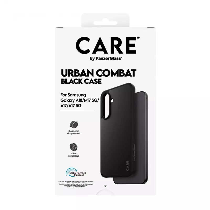 PanzerGlass CARE Urban Combat Case for Samsung Galaxy A17/A18, Black