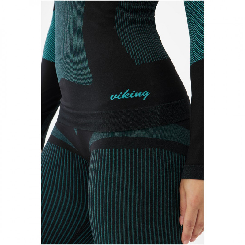 Viking Ilsa Women's Thermoactive Underwear Set, Black-Green, size M