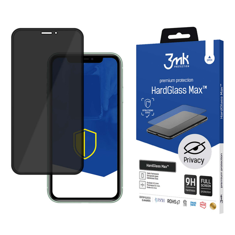 3MK HardGlass Max Privacy tempered glass for Apple iPhone 11 Pro Max, black