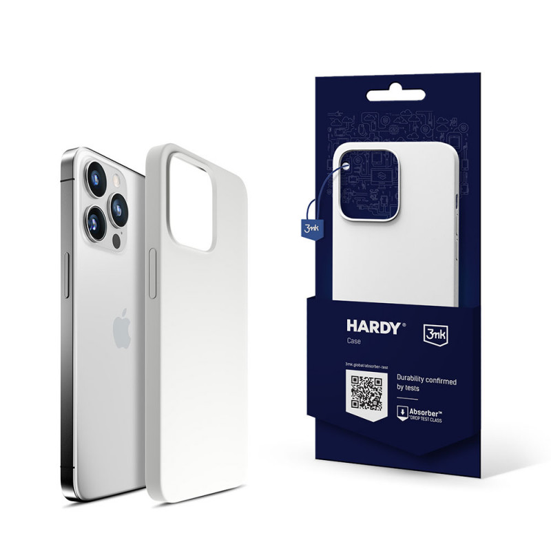 3MK Hardy Case MagSafe Apple iPhone 14 Pro Max silicone case, white