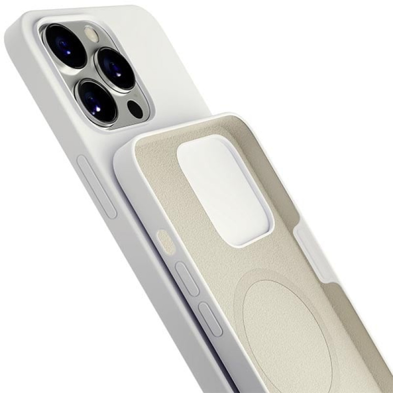 3MK Hardy Case MagSafe Apple iPhone 14 Pro Max silicone case, white