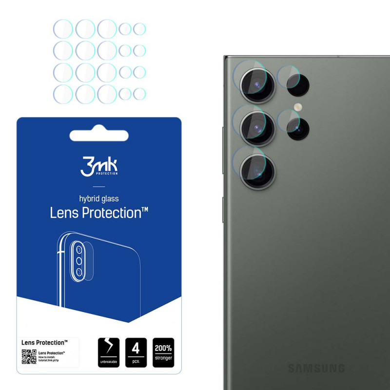 3MK Lens Protect Samsung Galaxy S23 Ultra camera lens protector (4 pcs), 3MK4464