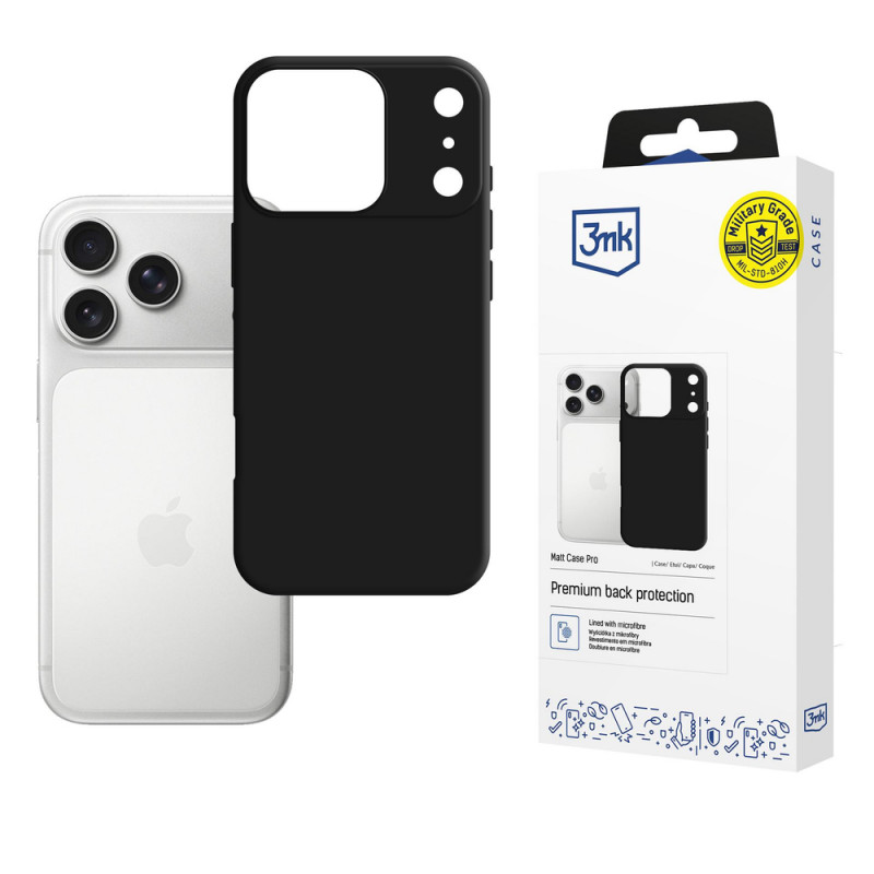 3MK Matt Case Pro Case for Apple iPhone 17 Pro, Matte Black