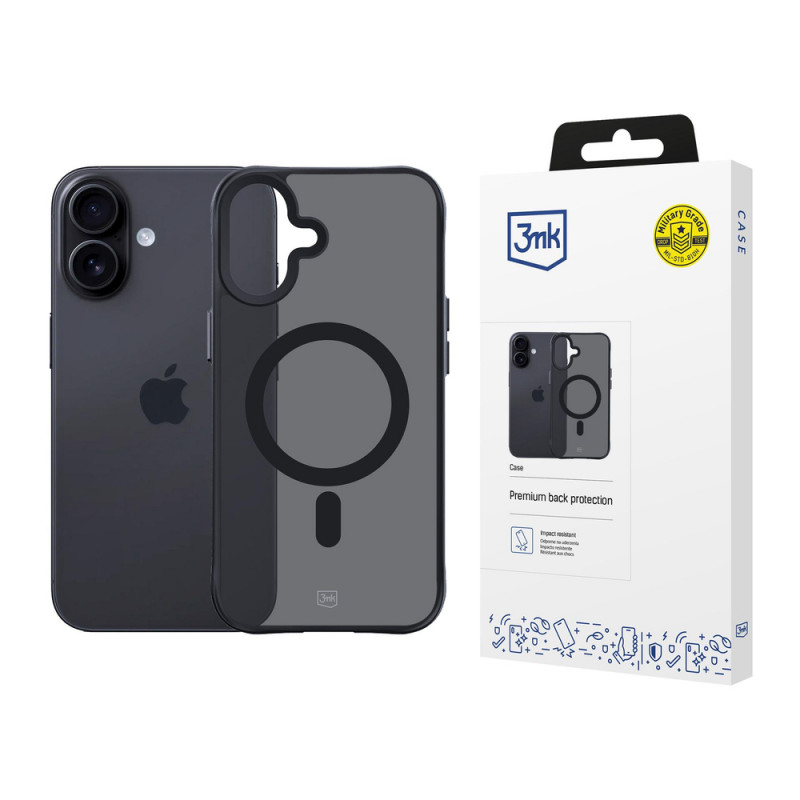 3MK Smoke Matt MagCase Case for Apple iPhone 17, Black