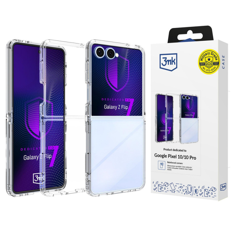 3MK Armor Case for Samsung Galaxy Z Flip7, Transparent