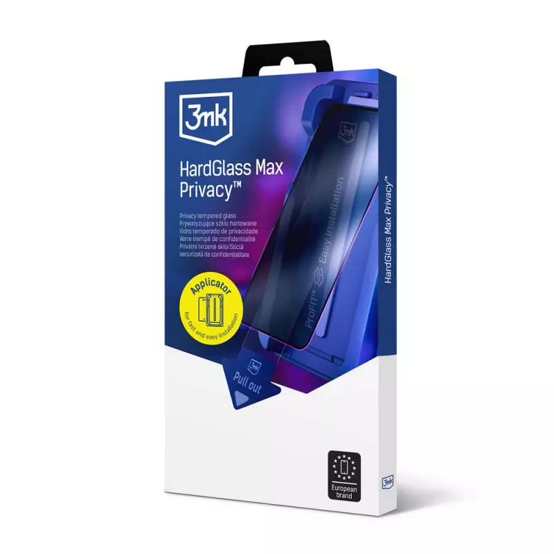 3MK HardGlass Max Privacy Apple iPhone 16 Pro Max Tempered glass privacy screen protector, Black