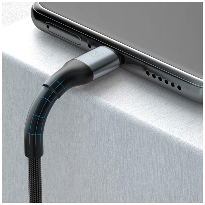 3MK Hyper Cable N-SERIES USB-C to USB-C cable, 1.5 m, 100 W, Black