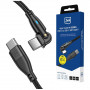 3MK Hyper Cable N-SERIES USB-C to USB-C cable with 180° swivel tip, 1 m, 100 W, Black