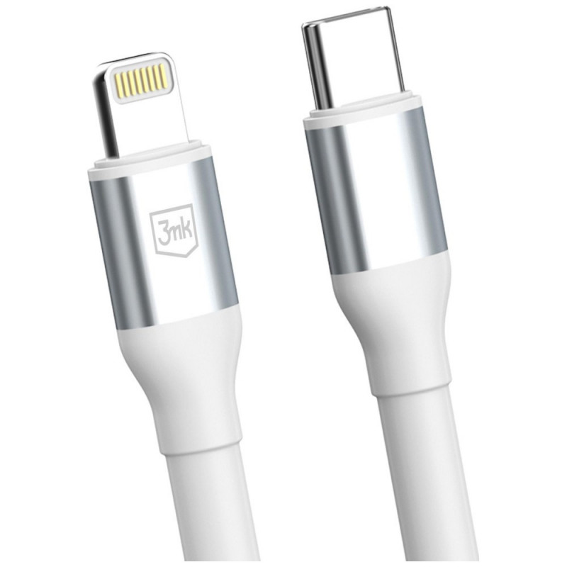 3MK Hyper Cable N-SERIES USB-C to Lightning cable, 1 m, 27 W, White