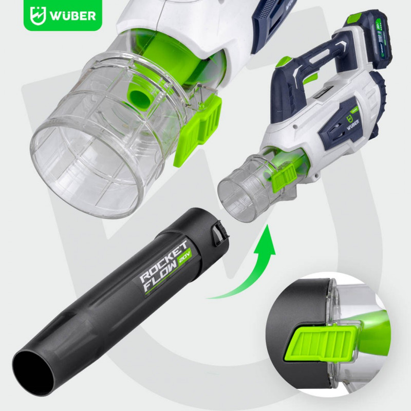 Wuber W04400 Cordless Blower, 20 V, 160 km/h