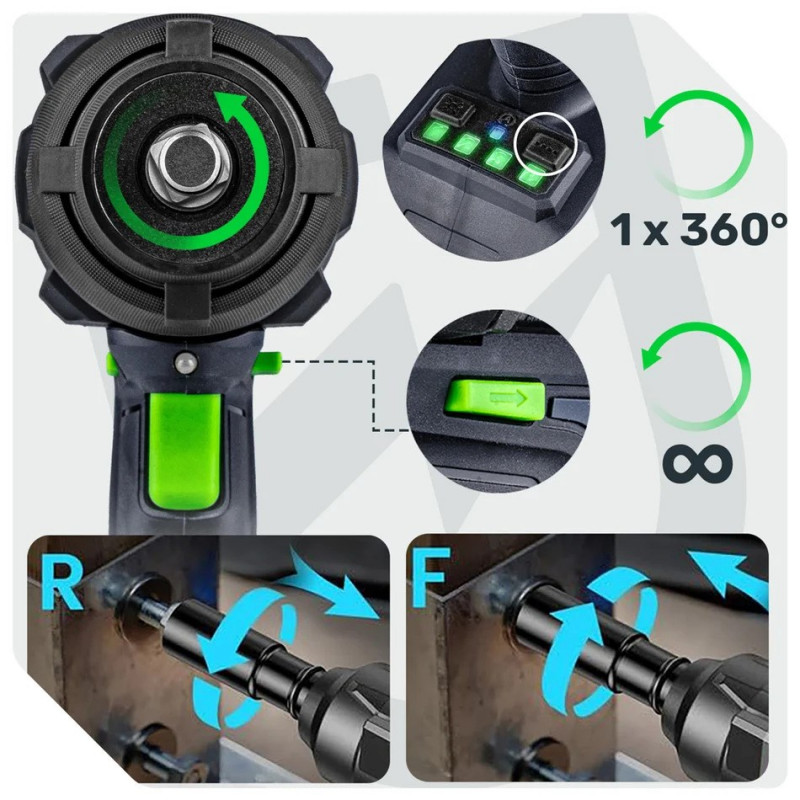 Wuber W04606 Impact Wrench, 20 V