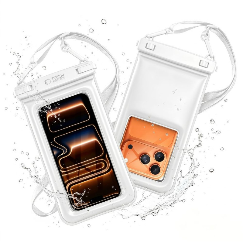 Tech-Protect UWC7 Universal Waterproof Floating Case for Smartphones up to 6.9 Inch, White