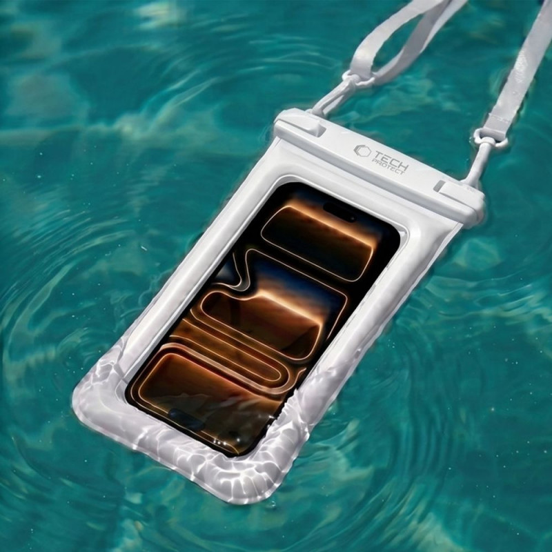 Tech-Protect UWC7 Universal Waterproof Floating Case for Smartphones up to 6.9 Inch, White
