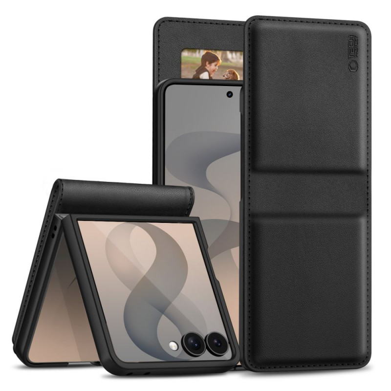 Tech-Protect Wallet Case for Samsung Galaxy Z Flip 8, Black