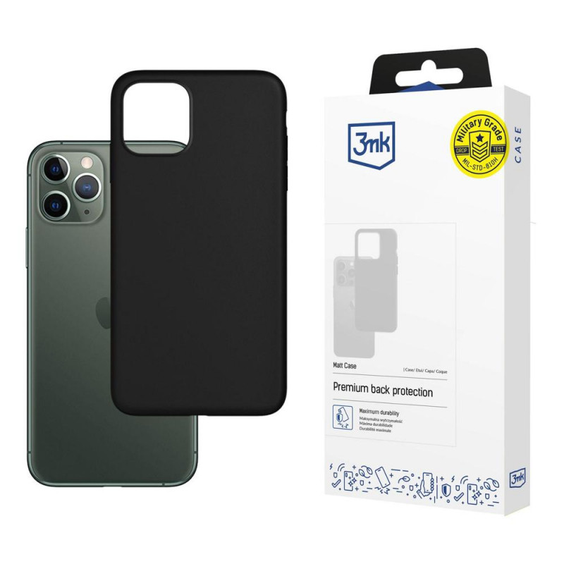 3MK Matt Case Apple iPhone 12/12 Pro Smartphone Case, black