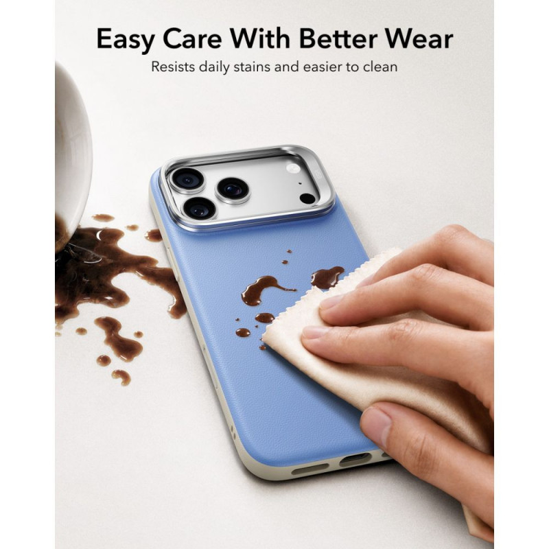 ESR Leather Kickstand MagSafe Case for Apple iPhone 17 Pro / 18 Pro, Light Blue