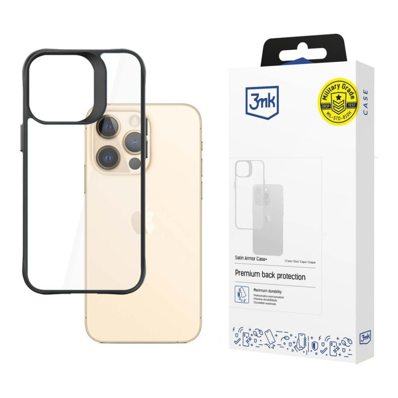 3MK Satin Armor Case+ for Apple iPhone 13 Pro Max (3MK3503), black