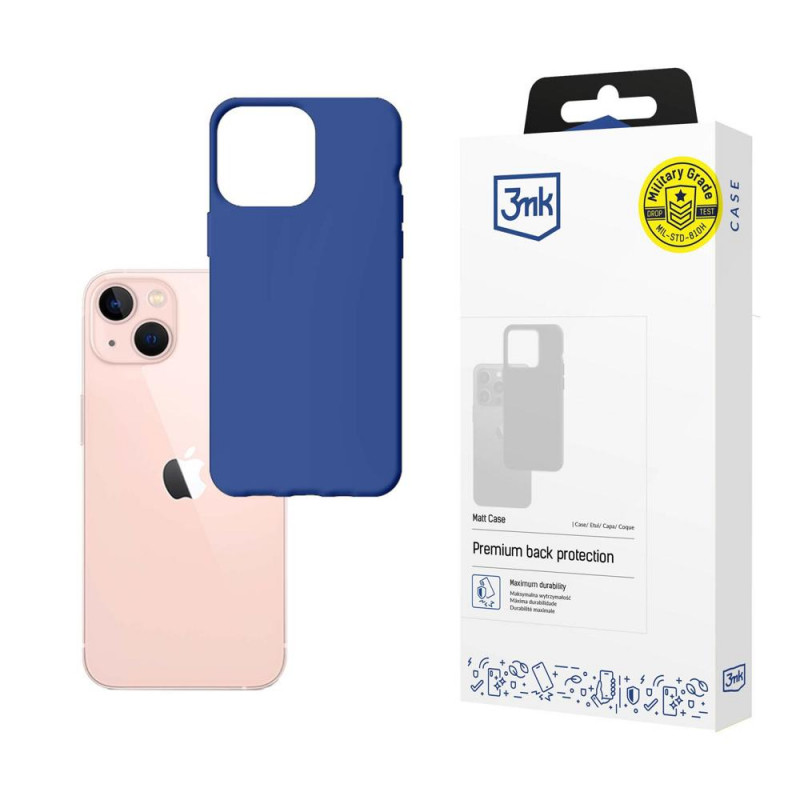 3MK Matt Case Apple iPhone 14 phone case, blue (blueberry)