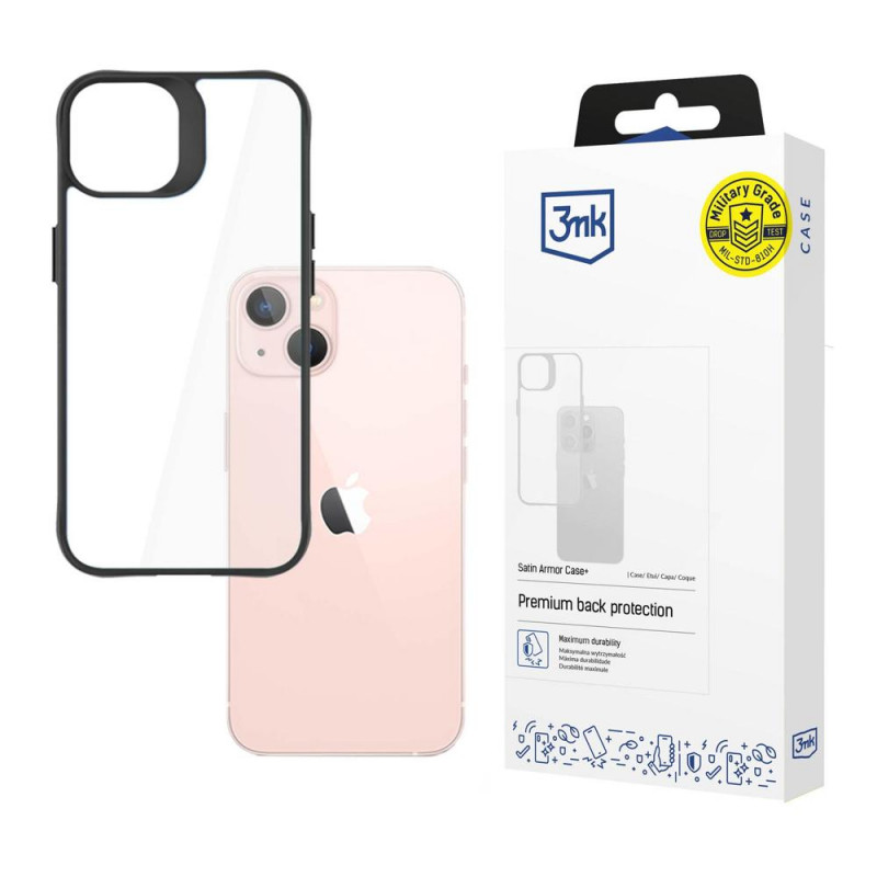 3MK Satin Armor Case+ for Apple iPhone 14 Plus / 15 Plus, transparent