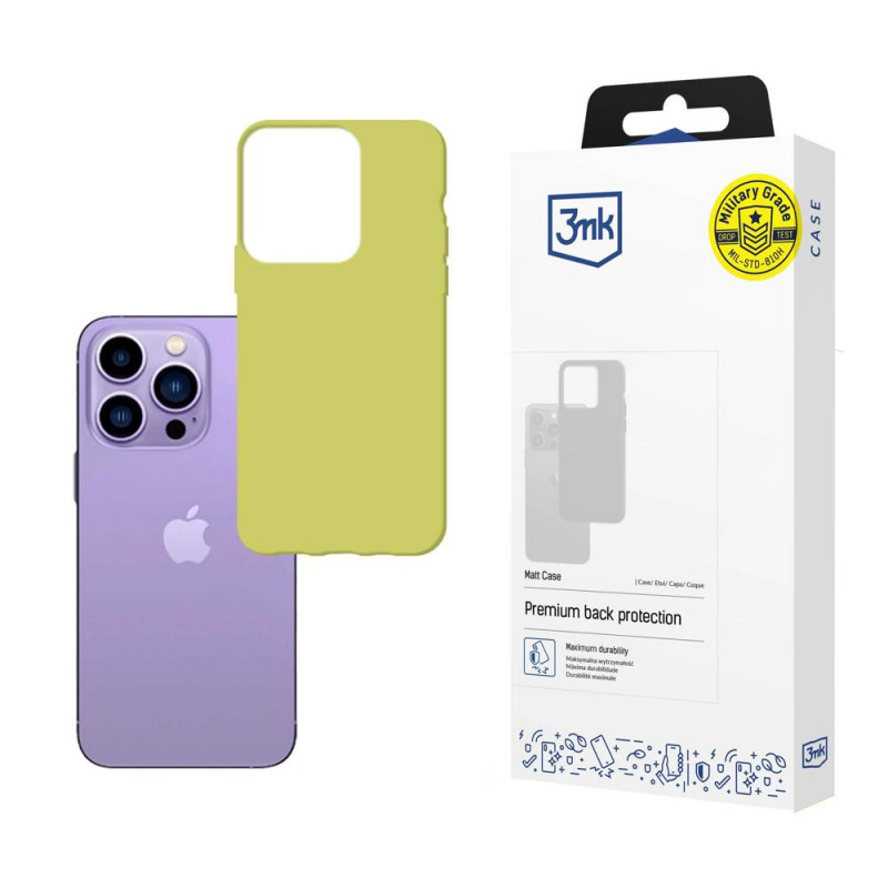 3MK Matt Case for Apple iPhone 14 Pro Max, lime green