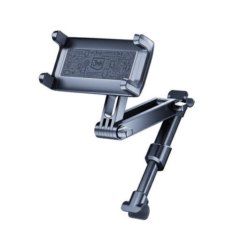 3MK Single Headrest Holder Car Holder for Phones and Tablets 4.7"-12.9", Black