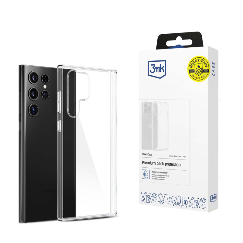 3MK Clear Case for Samsung Galaxy S24 Ultra, Transparent