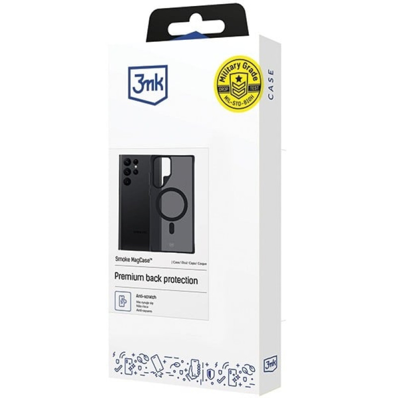 3MK Smoke MagCase with MagSafe for Samsung Galaxy S22 Ultra 5G, Semi-Transparent
