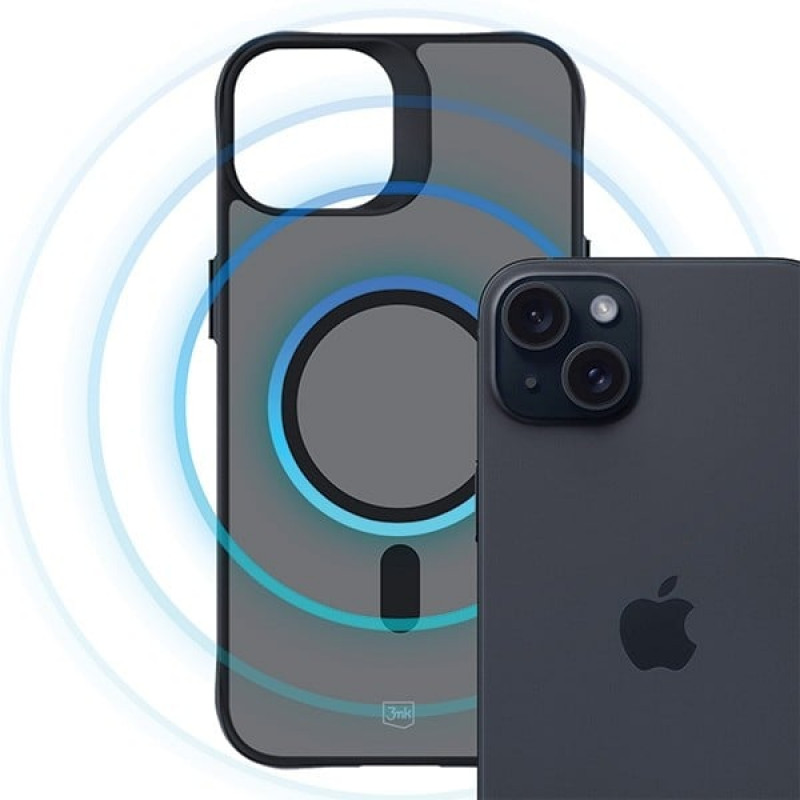 3MK Smoke MagCase with MagSafe for Apple iPhone 15, Semi-Transparent