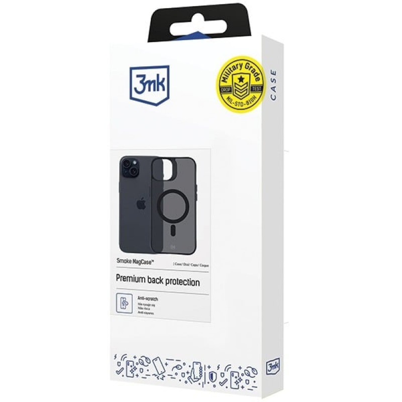 3MK Smoke MagCase with MagSafe for Apple iPhone 15 Plus, Semi-Transparent (156048-0)
