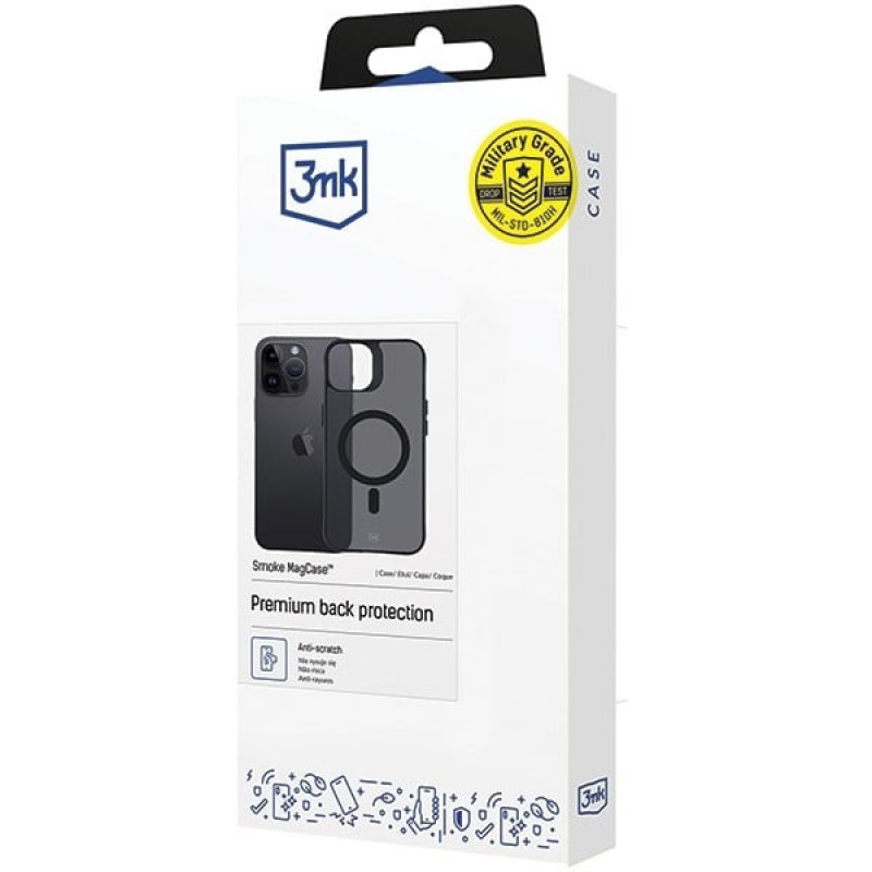 3MK Smoke MagCase with MagSafe for Apple iPhone 14 Pro, Semi-Transparent