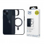 3MK Satin Armor MagCase with MagSafe for Apple iPhone 14 Plus, Clear with Black Frame (156076-0)