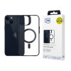 3MK Satin Armor MagCase with MagSafe for Apple iPhone 14 Plus, Clear with Black Frame (156076-0)