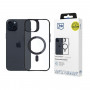 3MK Satin Armor MagCase with MagSafe for Apple iPhone 15 Plus, Clear with Black Frame (156080-0)