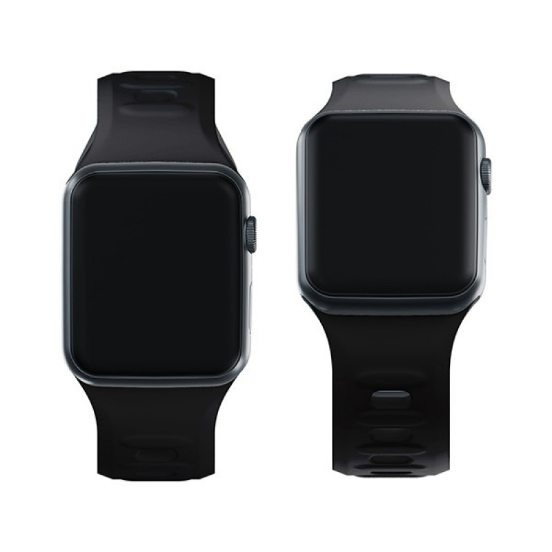 3mk Silicone Watch Strap for Apple Watch 38/40/41 mm, black