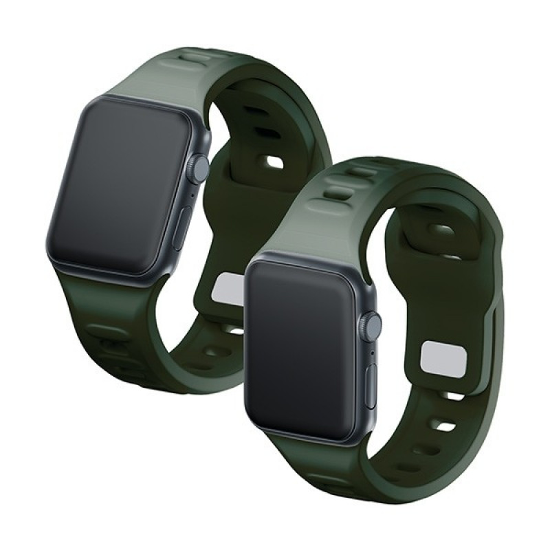 3mk Silicone Watch Strap for Apple Watch 38/40/41 mm, dark green