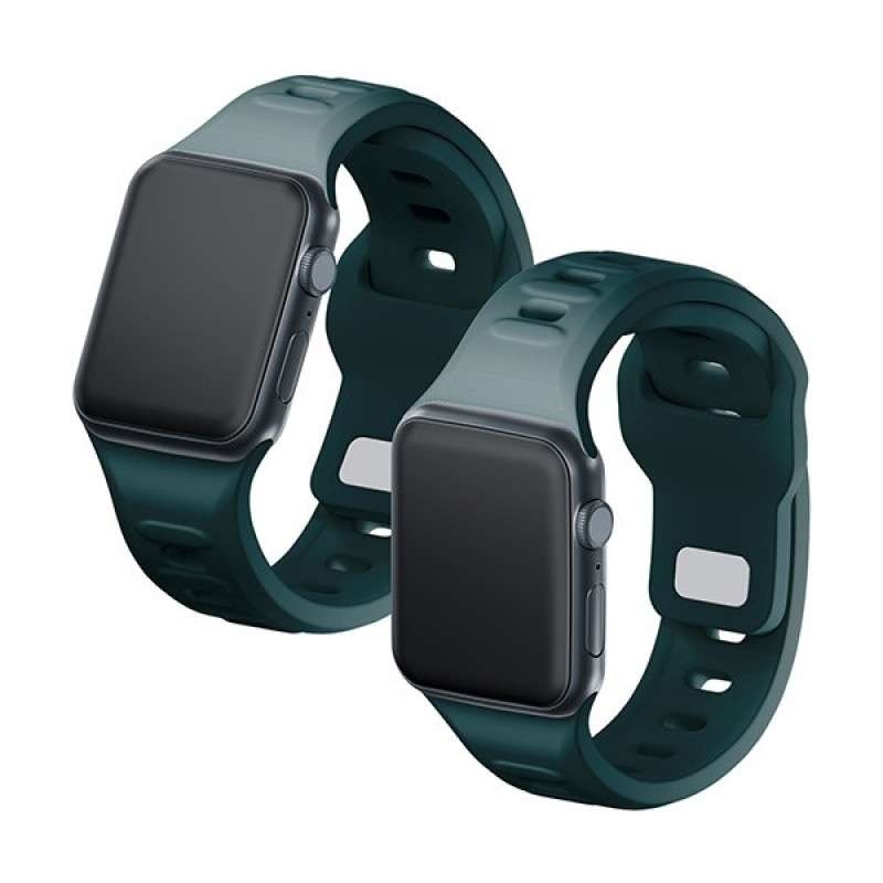 3mk Silicone Watch Strap for Apple Watch 42/44/45/49 mm, evergreen