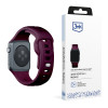 3mk Silicone Watch Strap for Apple Watch 42/44/45/49 mm, mulberry / burgundy
