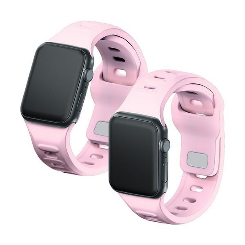 3mk Silicone Watch Strap for Apple Watch 42/44/45/49 mm, powder pink
