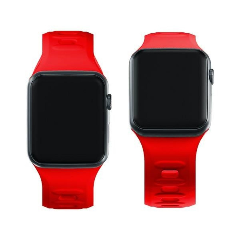 3mk Silicone Watch Strap for Apple Watch 42/44/45/49 mm, red