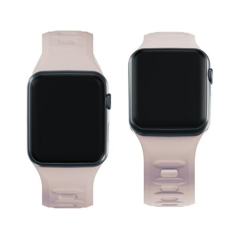 3mk Silicone Watch Strap for Apple Watch 42/44/45/49 mm, pink-beige / latte