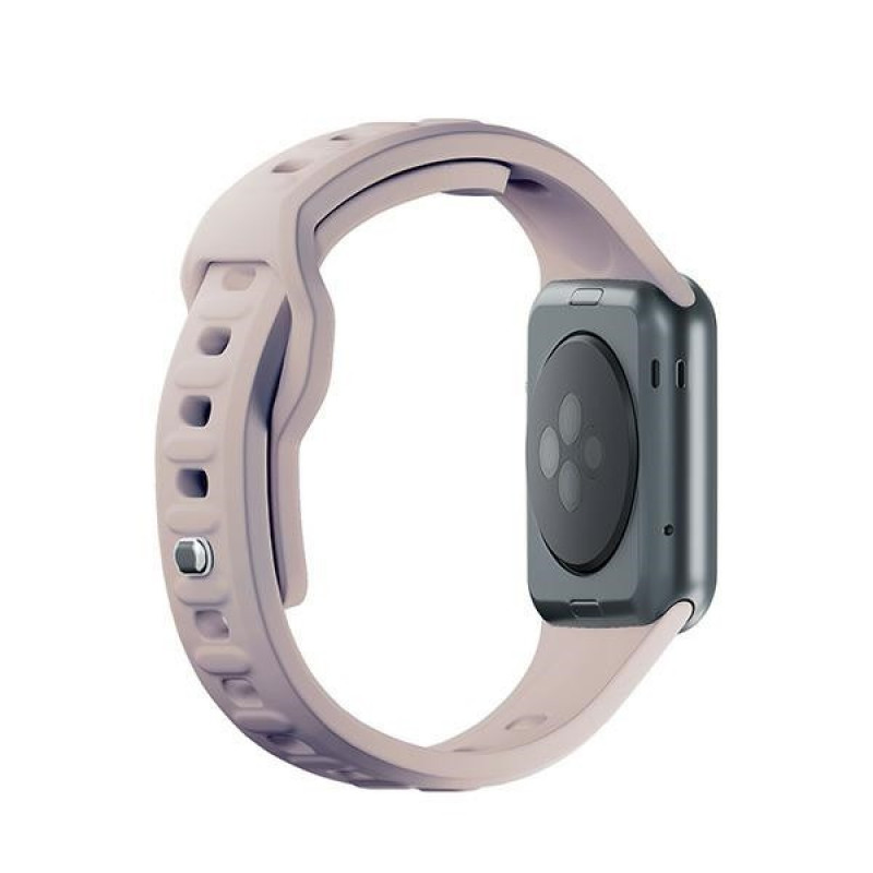 3mk Silicone Watch Strap for Apple Watch 42/44/45/49 mm, pink-beige / latte
