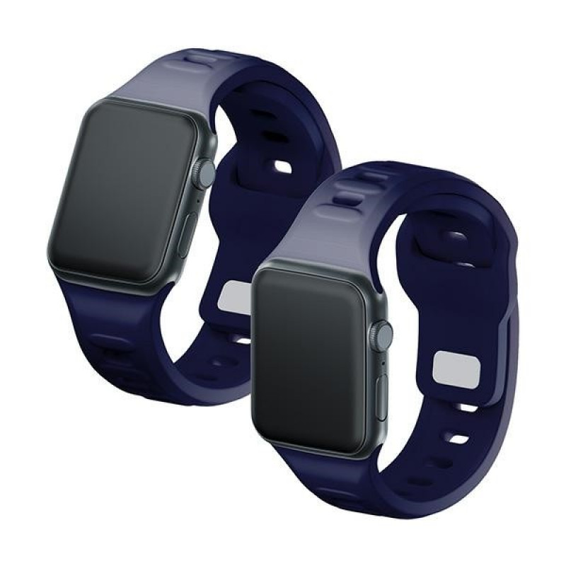 3mk Silicone Watch Strap for Apple Watch 42/44/45/49 mm, ocean blue
