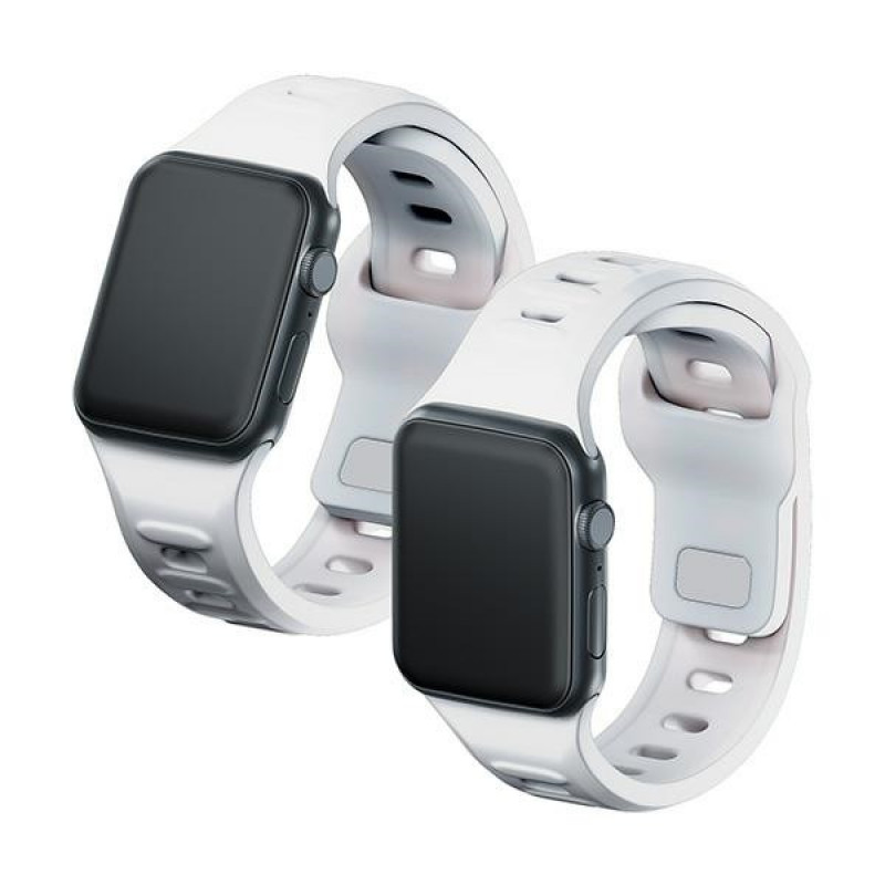 3MK Silicone Watch Strap for Apple Watch 4/5/6/7/8/9/SE/Ultra, 42/44/45/49 mm, white