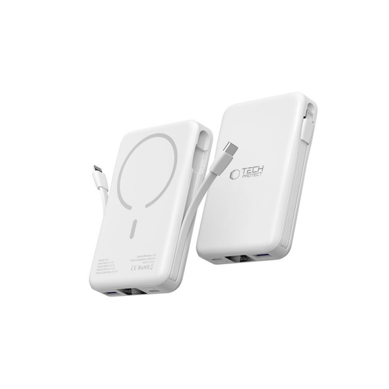 Tech-Protect PB31 LifeMag MagSafe power bank 10000 mAh, 15 W, White