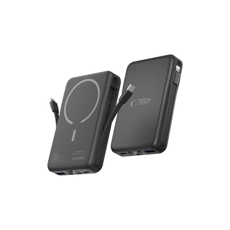 Tech-Protect PB31 LifeMag MagSafe power bank 10000 mAh, 15 W, Black