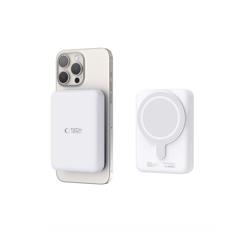 Tech-Protect PB11 LifeMag MagSafe power bank 10000 mAh, 15 W, White