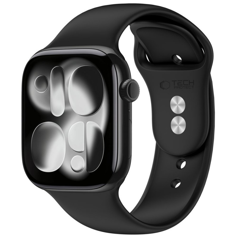 Tech-Protect Silicone strap for Apple Watch 4/5/6/7/8/9/SE/10 (38/40/41/42 mm), Black