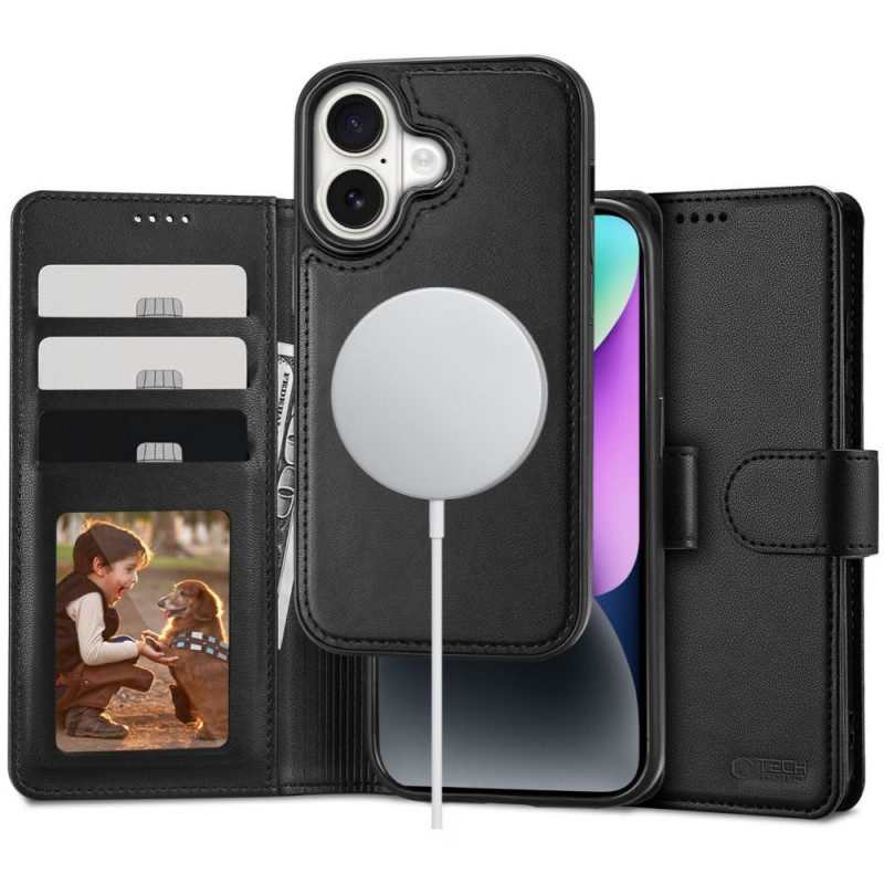 Tech-Protect Wallet MagSafe Case for Apple iPhone 16, Black