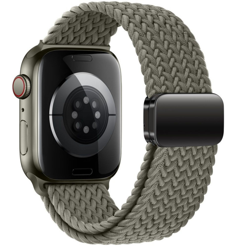 Tech-Protect Nylonmag Strap for Apple Watch 4/5/6/7/8/9/SE/Ultra 1/2, 42/44/45/49 mm, Olive Grey