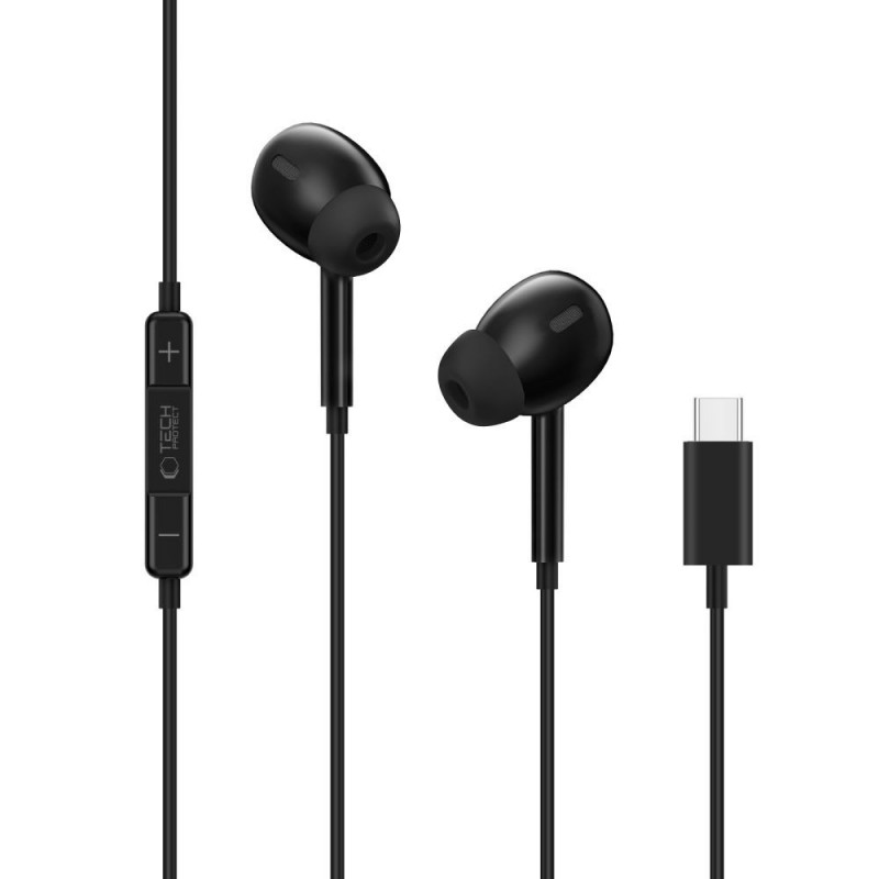 Tech-Protect Ultraboost Core G3 USB-C Wired Earphones, Black